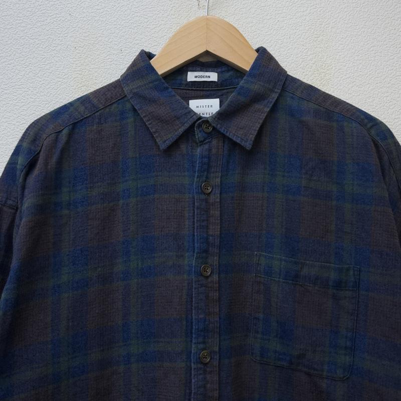 ミスタージェントルマン MR.GENTLEMAN シャツ、ブラウス 長袖 MODERN チェック柄 レギュラーカラー 長袖 シャツ 起毛 L メンズ USED 古着 中古 50146759