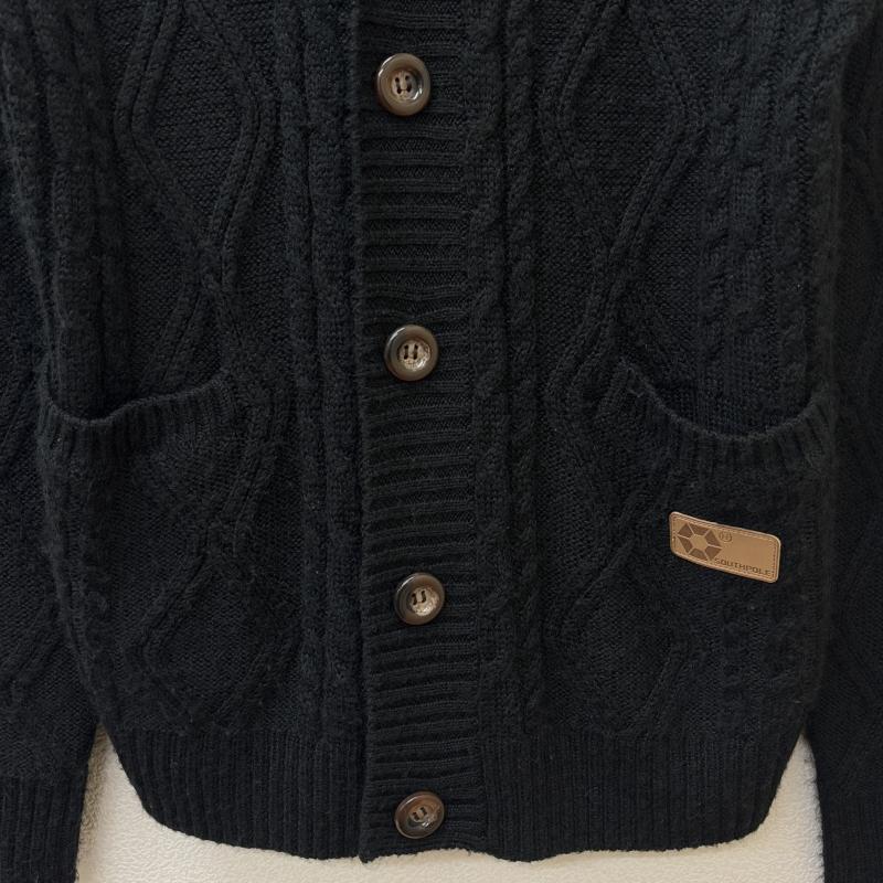 古着 USED カーディガン 長袖 SOUTH POLE サウスポール ショールカラー ケーブルニット カーディガン L 黒 / ブラック / black メンズ USED 古着 中古 50146760