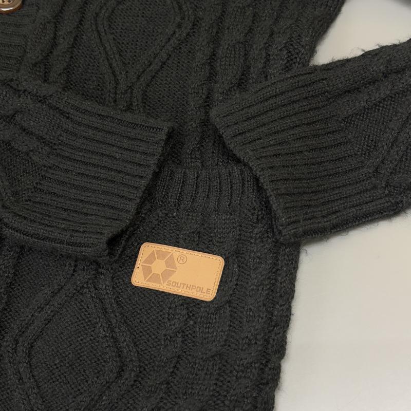 古着 USED カーディガン 長袖 SOUTH POLE サウスポール ショールカラー ケーブルニット カーディガン L 黒 / ブラック / black メンズ USED 古着 中古 50146760
