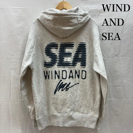 ウィンダンシー WIND AND SEA パーカー 長袖 LINE HALFTONE プルオーバー スウェット パーカー フーディー M ロゴ、文字 X プリント 灰 / グレー / gray メンズ USED 古着 中古 50146781