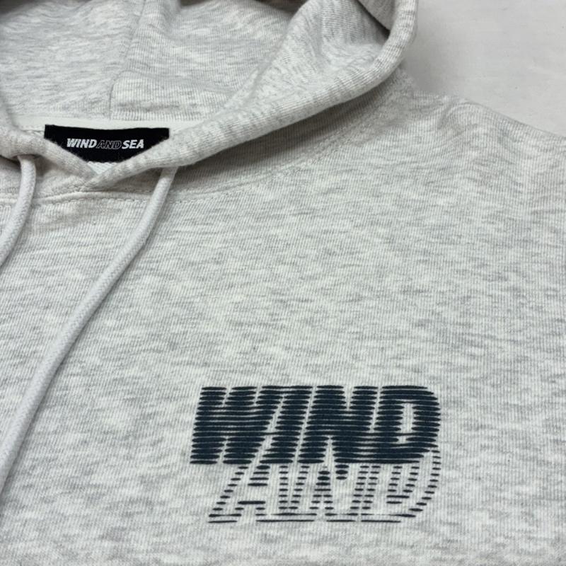 ウィンダンシー WIND AND SEA パーカー 長袖 LINE HALFTONE プルオーバー スウェット パーカー フーディー M ロゴ、文字 X プリント 灰 / グレー / gray メンズ USED 古着 中古 50146781