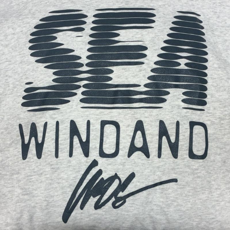ウィンダンシー WIND AND SEA パーカー 長袖 LINE HALFTONE プルオーバー スウェット パーカー フーディー M ロゴ、文字 X プリント 灰 / グレー / gray メンズ USED 古着 中古 50146781