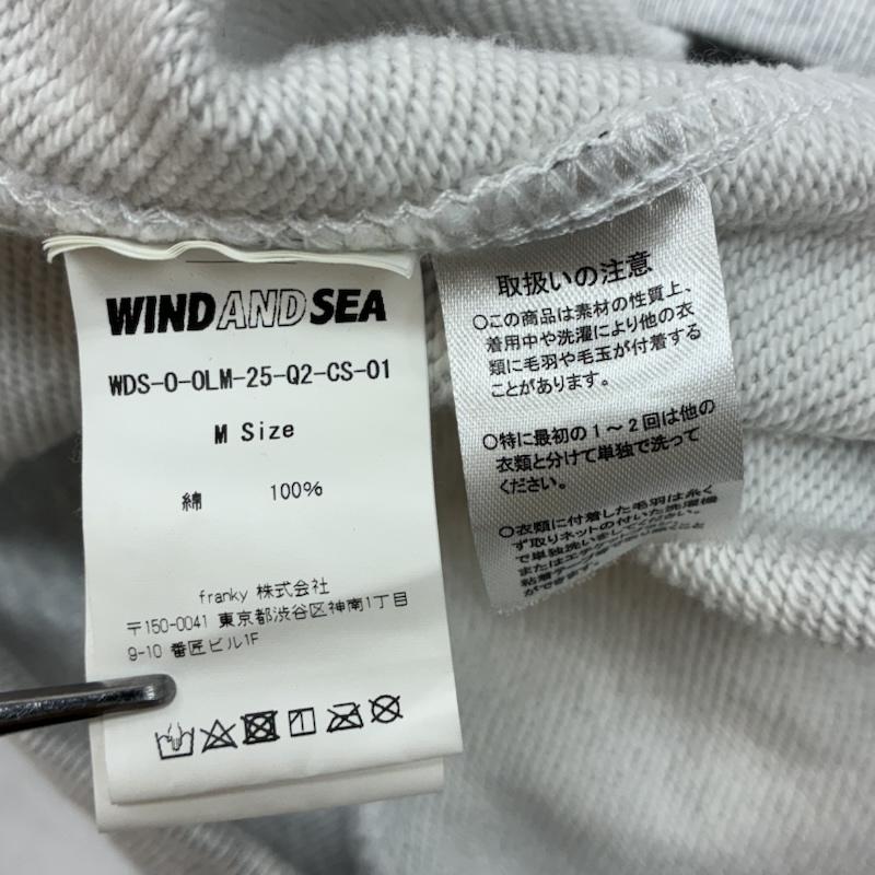 ウィンダンシー WIND AND SEA パーカー 長袖 LINE HALFTONE プルオーバー スウェット パーカー フーディー M ロゴ、文字 X プリント 灰 / グレー / gray メンズ USED 古着 中古 50146781