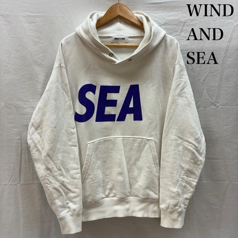 ウィンダンシー WIND AND SEA パーカー 長袖 プルオーバー スウェット パーカー フーディー M ロゴ、文字 X プリント 白 / ホワイト / white メンズ USED 古着 中古 50146782