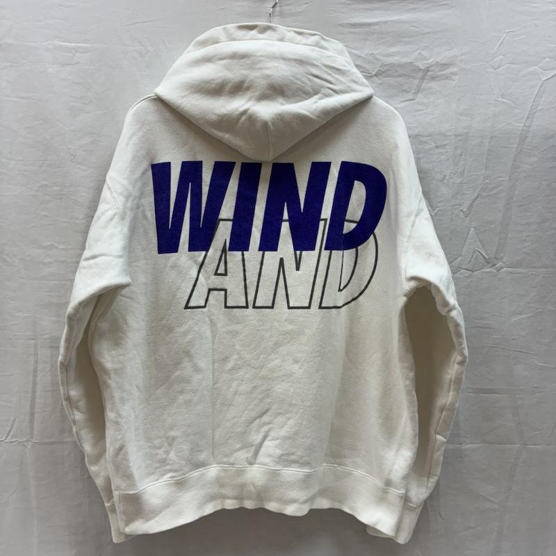 ウィンダンシー WIND AND SEA パーカー 長袖 プルオーバー スウェット パーカー フーディー M ロゴ、文字 X プリント 白 / ホワイト / white メンズ USED 古着 中古 50146782