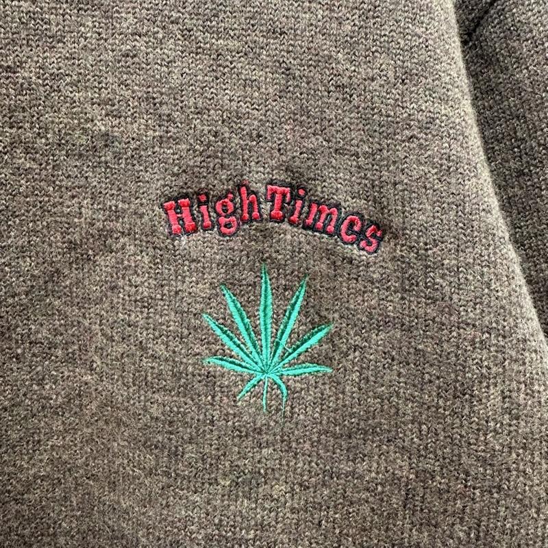 ワコマリア WACKO MARIA ニット、セーター 長袖 24SS HighTimes ロゴ 刺繍 クルーネック ニット L 茶 / ブラウン / brown メンズ USED 古着 中古 50146786