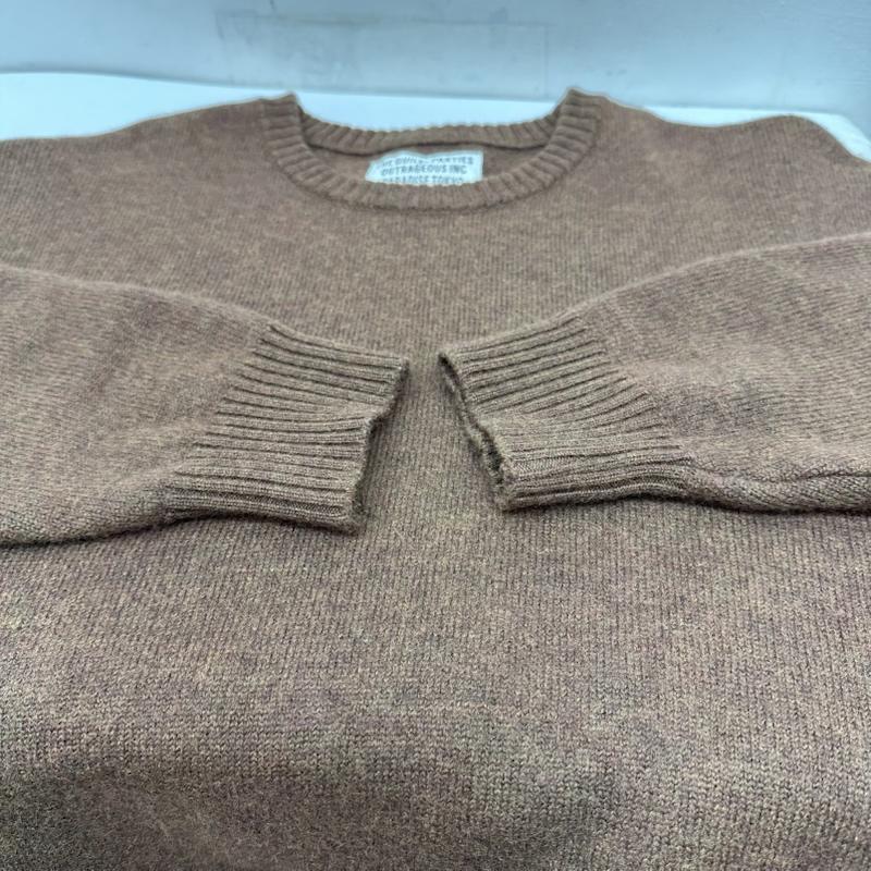 ワコマリア WACKO MARIA ニット、セーター 長袖 24SS HighTimes ロゴ 刺繍 クルーネック ニット L 茶 / ブラウン / brown メンズ USED 古着 中古 50146786
