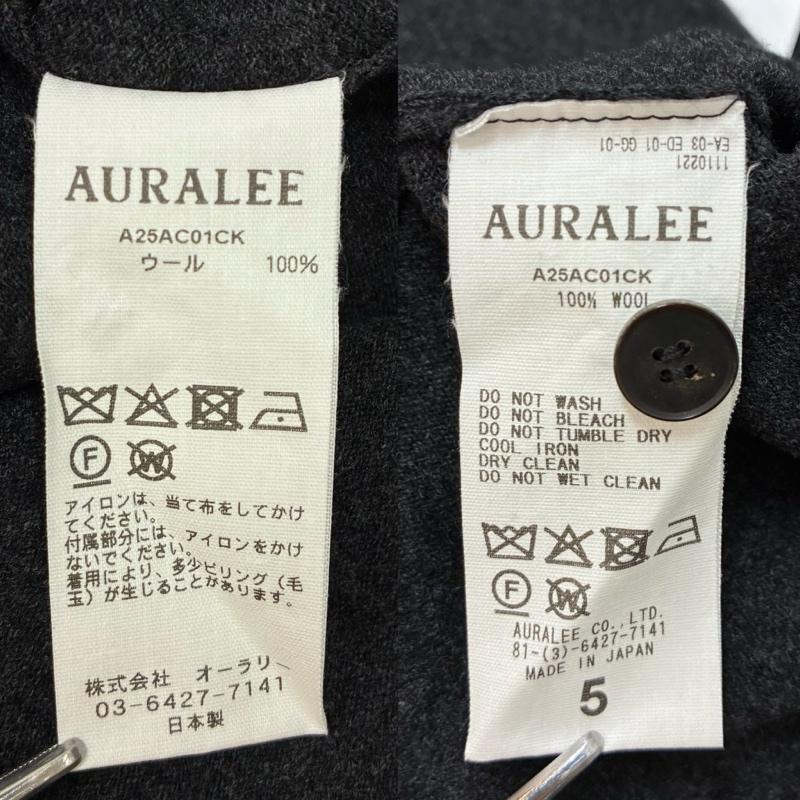 オーラリー AURALEE カーディガン 長袖 25AW HIGH TWIST WOOL KNIT SHIRT CARDIGAN ウール ニット シャツ カーディガン A25AC01CK 5 無地 ダークグレー / ダークグレー / X チャコールグレー / チャコールグレー / メンズ USED 古着 中古 50146809