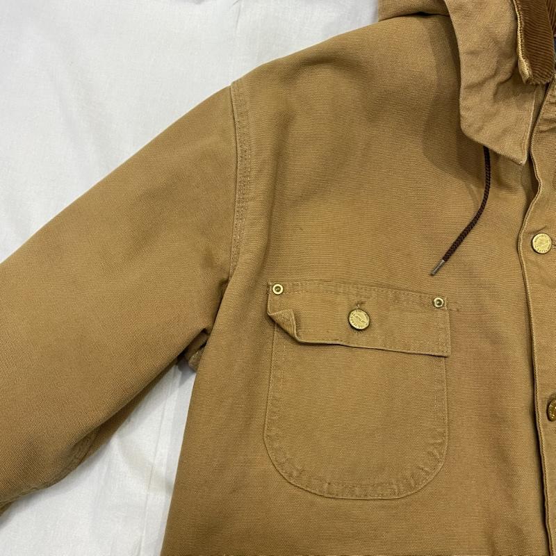 カーハート Carhartt ジャケット、上着 ジャンパー、ブルゾン 80 s carhartt Michigan Chore Coat 100th Anniversary フード付き 42 USA製 42 ワンポイント ベージュ / ベージュ / beige X 茶 / ブラウン / brown メンズ USED 古着 中古 50146819