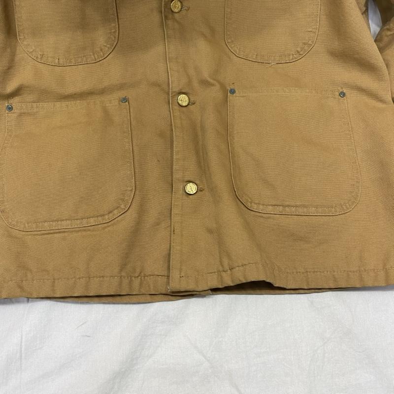 カーハート Carhartt ジャケット、上着 ジャンパー、ブルゾン 80 s carhartt Michigan Chore Coat 100th Anniversary フード付き 42 USA製 42 ワンポイント ベージュ / ベージュ / beige X 茶 / ブラウン / brown メンズ USED 古着 中古 50146819