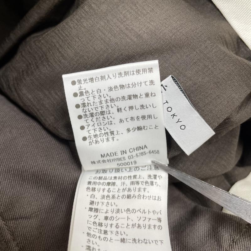 エトレトウキョウ ETRE TOKYO パンツ ワークパンツ、ペインターパンツ 1225320159 ドロストヘム リネン ワイド パンツ ジップフライ 麻 S 無地 茶 / ブラウン / brown レディース USED 古着 中古 50146830