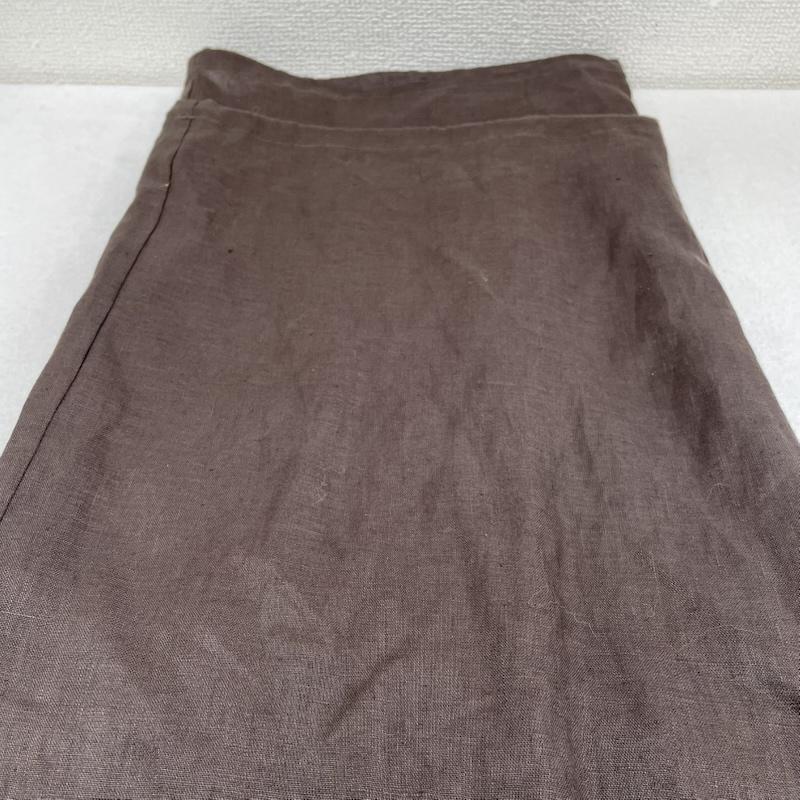 エトレトウキョウ ETRE TOKYO パンツ ワークパンツ、ペインターパンツ 1225320159 ドロストヘム リネン ワイド パンツ ジップフライ 麻 S 無地 茶 / ブラウン / brown レディース USED 古着 中古 50146830