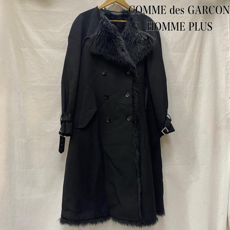 コムデギャルソンオムプリュス COMME des GARCONS HOME PLUS コート 毛皮、ファー 23AW PL-C005 フェイクファー ノーカラーコート black S S 無地 黒 / ブラック / black レディース USED 古着 中古 50146832