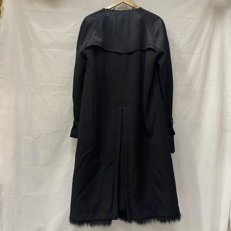 コムデギャルソンオムプリュス COMME des GARCONS HOME PLUS コート 毛皮、ファー 23AW PL-C005 フェイクファー ノーカラーコート black S S 無地 黒 / ブラック / black レディース USED 古着 中古 50146832