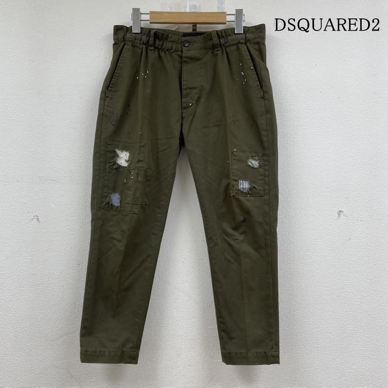 ディースクエアード2 DSQUARED2 パンツ ワークパンツ、ペインターパンツ 74KA097441794 パッチワーク ペイント加工 トラウザーパンツ ダメージ加工 クラッシュ 44 ダメージ加工 X  カーキ / カーキ / khaki メンズ USED 古着 中古 50146840