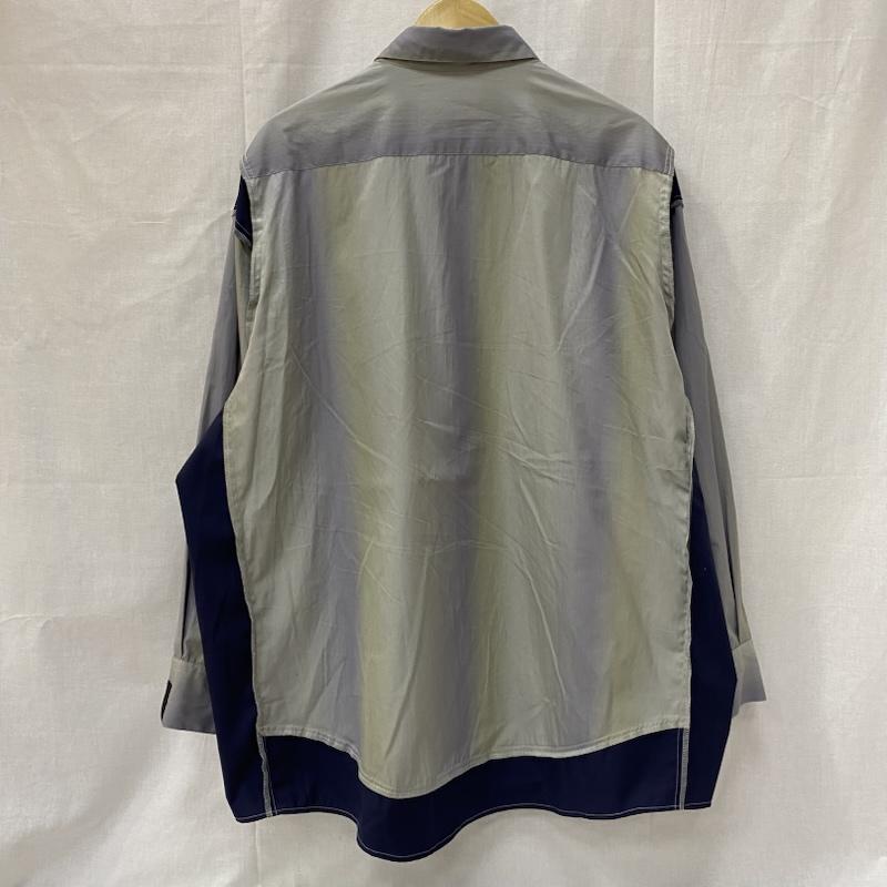 エヌハリウッド N.HOOLYWOOD シャツ、ブラウス 長袖 2251-SH28-011 グラデーションストライプ デザイン長袖シャツ 38 GRAY 38 グラデーション X ストライプ 灰 / グレー / gray X 紺 / ネイビー / navy メンズ USED 古着 中古 50146873