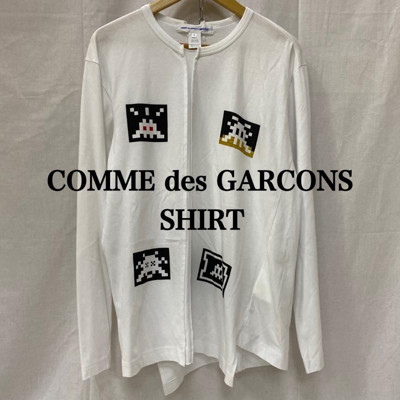 コムデギャルソンシャツ COMME des GARCONS SHIRT Tシャツ 長袖 FJ-T005アシンメトリー カットソー Invaderプリント white L cotton100% L プリント X キャラクター 白 / ホワイト / white メンズ USED 古着 中古 50146875