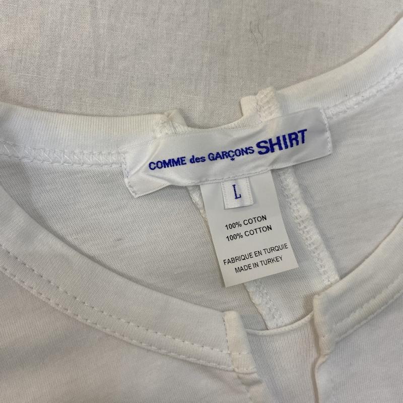 コムデギャルソンシャツ COMME des GARCONS SHIRT Tシャツ 長袖 FJ-T005アシンメトリー カットソー Invaderプリント white L cotton100% L プリント X キャラクター 白 / ホワイト / white メンズ USED 古着 中古 50146875