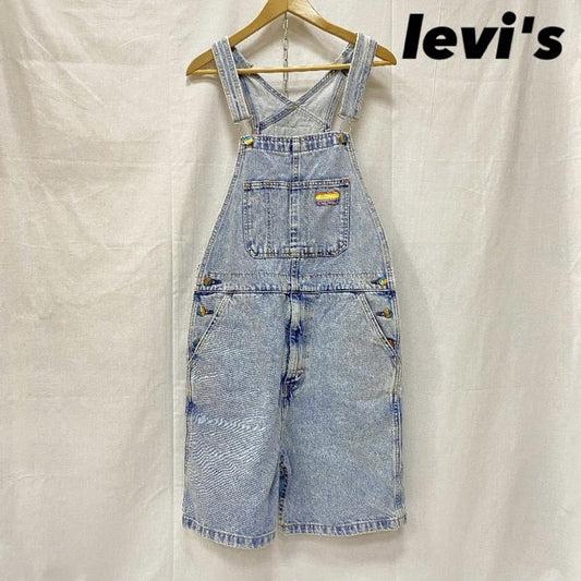 リーバイス Levi s サロペット・オーバーオール サロペット、オーバーオール Levi s PREMIUM レインボータグ ハーフオーバーオール ライトブルー メキシコ製 S 無地 水色 / ライトブルー / レディース USED 古着 中古 50146876