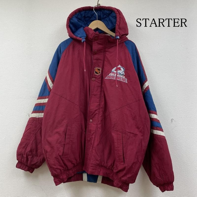スターター STARTER ジャケット、上着 ジャンパー、ブルゾン 90s スターター NHL コロラド アバランチ フルジップアップ 中綿 ジャケット スタジャン アノラック L ロゴ、文字 X 刺繍 青 / ブルー / blue X 白 / ホワイト / white X 赤 / レッド / red メンズ USED 古着 中古 50146891