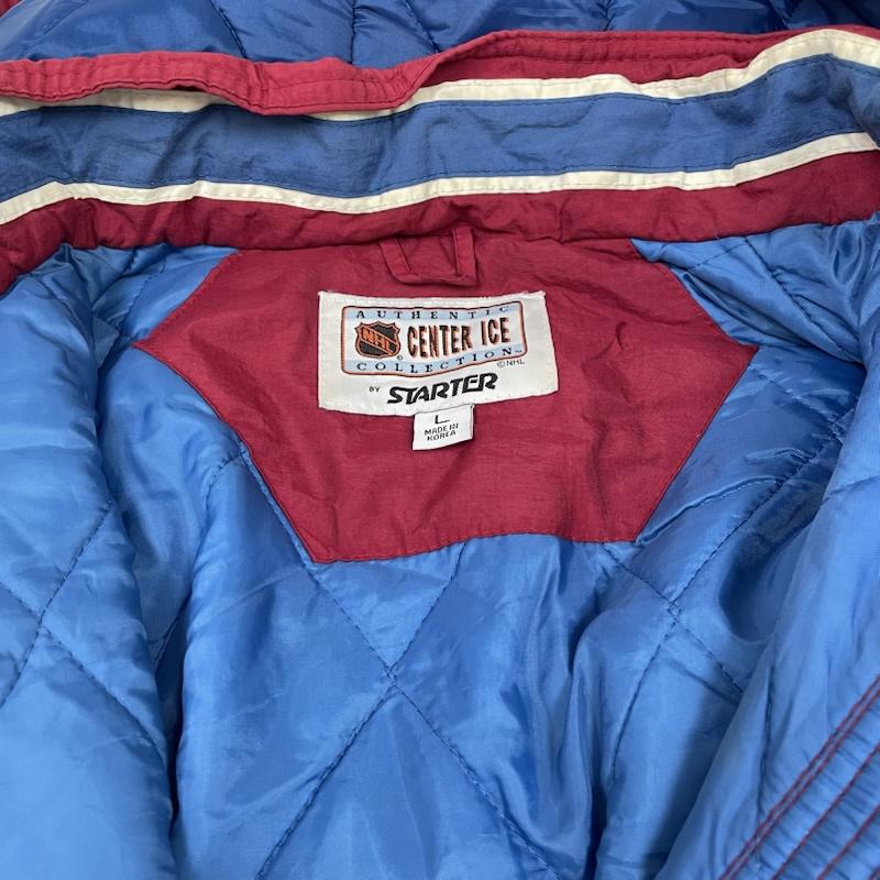 スターター STARTER ジャケット、上着 ジャンパー、ブルゾン 90s スターター NHL コロラド アバランチ フルジップアップ 中綿 ジャケット スタジャン アノラック L ロゴ、文字 X 刺繍 青 / ブルー / blue X 白 / ホワイト / white X 赤 / レッド / red メンズ USED 古着 中古 50146891