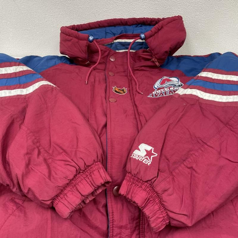スターター STARTER ジャケット、上着 ジャンパー、ブルゾン 90s スターター NHL コロラド アバランチ フルジップアップ 中綿 ジャケット スタジャン アノラック L ロゴ、文字 X 刺繍 青 / ブルー / blue X 白 / ホワイト / white X 赤 / レッド / red メンズ USED 古着 中古 50146891