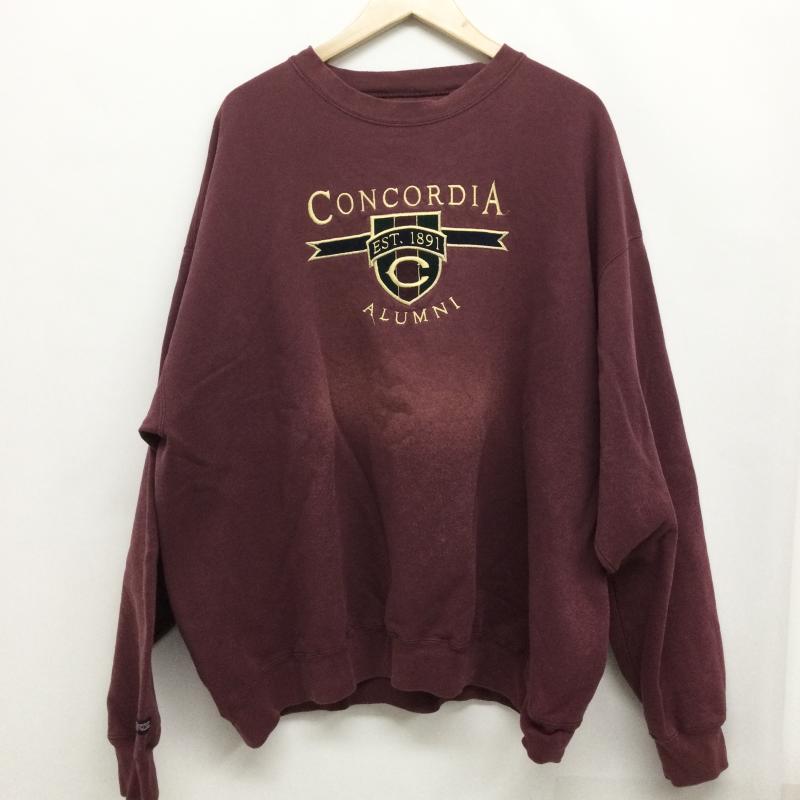ジャンスポーツ JANSPORT トレーナー 長袖 jansport concordia スウェット 刺繍 カレッジ XXL 刺繍 えんじ / ワインレッド / dark red メンズ USED 古着 中古 50146892