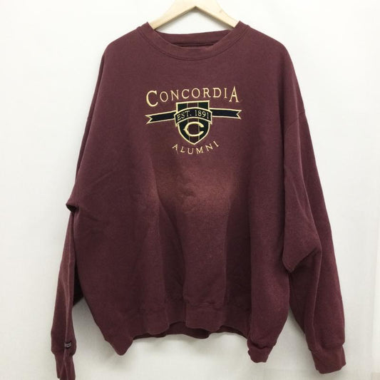 ジャンスポーツ JANSPORT トレーナー 長袖 jansport concordia スウェット 刺繍 カレッジ XXL 刺繍 えんじ / ワインレッド / dark red メンズ USED 古着 中古 50146892