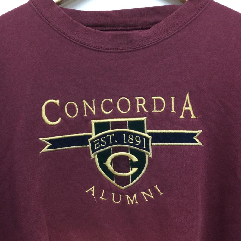 ジャンスポーツ JANSPORT トレーナー 長袖 jansport concordia スウェット 刺繍 カレッジ XXL 刺繍 えんじ / ワインレッド / dark red メンズ USED 古着 中古 50146892