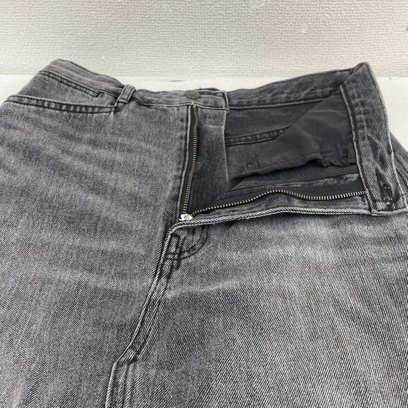 スタイリング styling/ スカート ロングスカート デニム ロング スカート Aライン ジップフライ 無地 スリット入り カットオフ加工 切りっぱなし 0 無地 黒 / ブラック / black レディース USED 古着 中古 50146925
