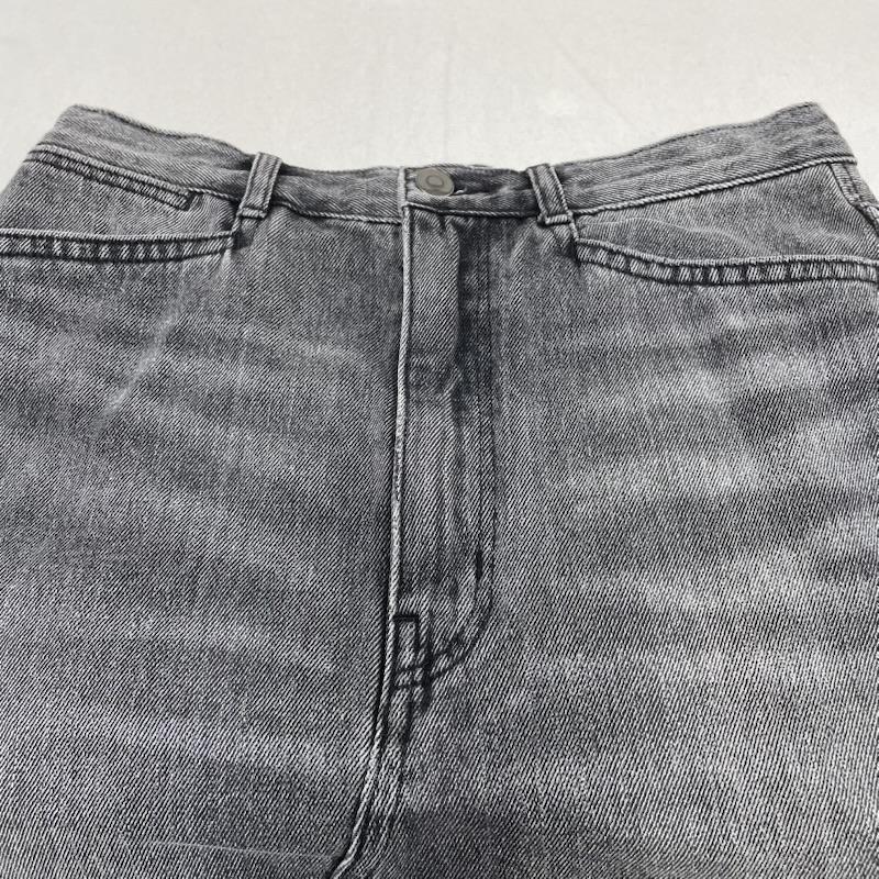 スタイリング styling/ スカート ロングスカート デニム ロング スカート Aライン ジップフライ 無地 スリット入り カットオフ加工 切りっぱなし 0 無地 黒 / ブラック / black レディース USED 古着 中古 50146925