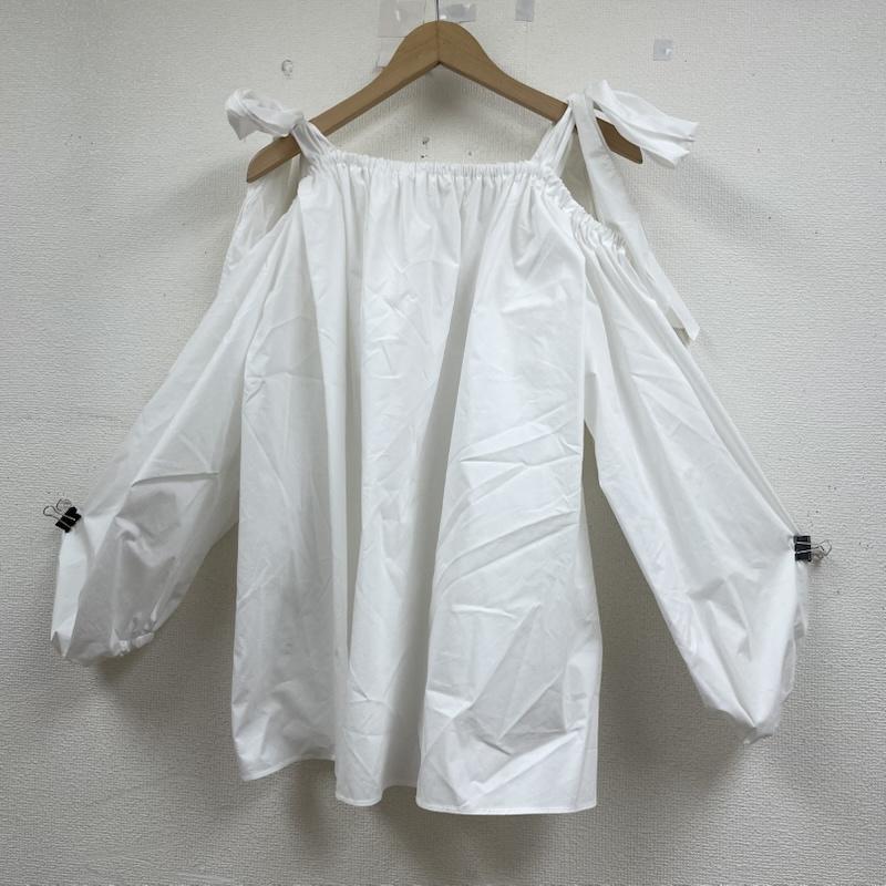 スタイリング styling/ シャツ、ブラウス 長袖 16WFB241051 オフショルダー ギャザー シャツ ブラウス 肩開き 無地 リボン FREE 無地 白 / ホワイト / white レディース USED 古着 中古 50146938