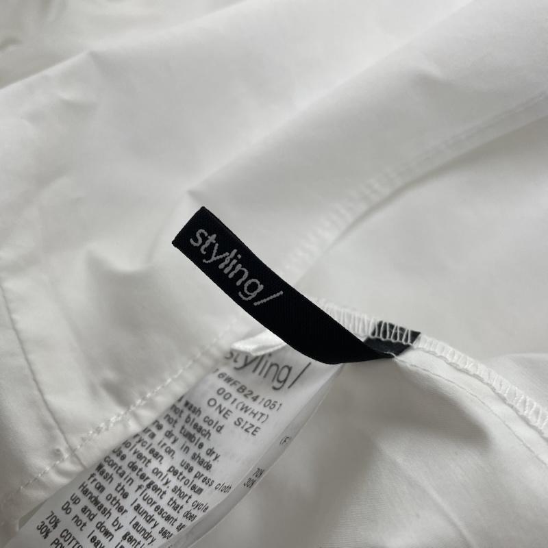 スタイリング styling/ シャツ、ブラウス 長袖 16WFB241051 オフショルダー ギャザー シャツ ブラウス 肩開き 無地 リボン FREE 無地 白 / ホワイト / white レディース USED 古着 中古 50146938