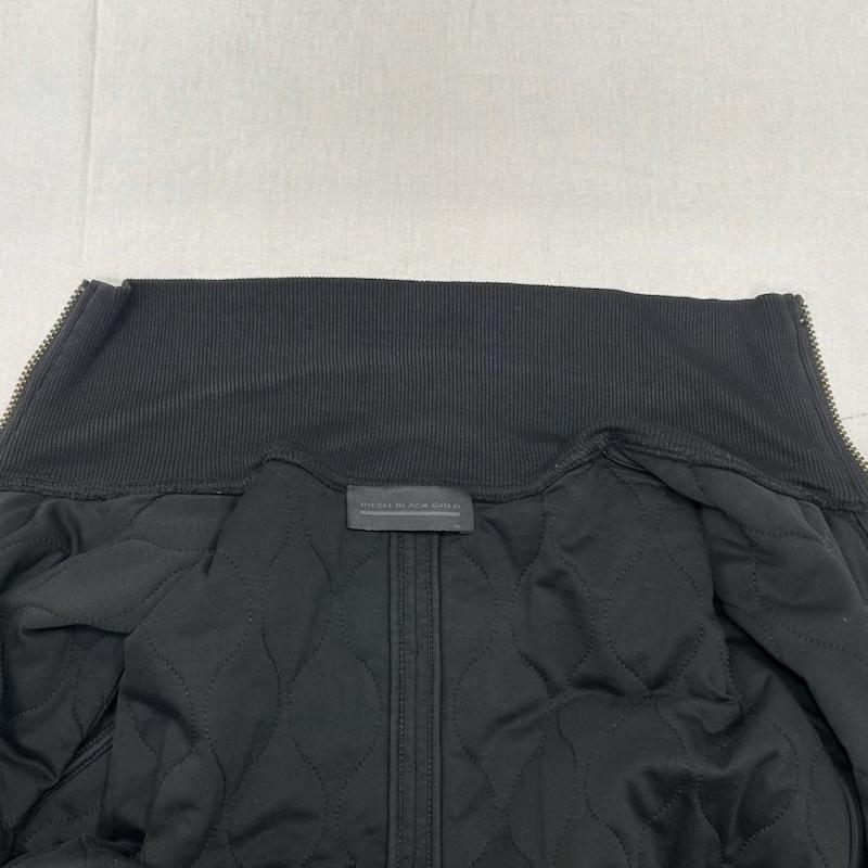 ディーゼル ブラック ゴールド DIESEL BLACK GOLD ジャケット、上着 ジャンパー、ブルゾン キルティングジャケット ジップアップジャケット ダブルジップ ブラック リブ Mサイズ M 無地 黒 / ブラック / black メンズ USED 古着 中古 50146949