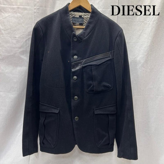 ディーゼル ブラック ゴールド DIESEL BLACK GOLD ジャケット、上着 ジャンパー、ブルゾン スタンドカラージャケット 裏地柄 ウエストタブ Lサイズ ブラック L 無地 黒 / ブラック / black メンズ USED 古着 中古 50146955