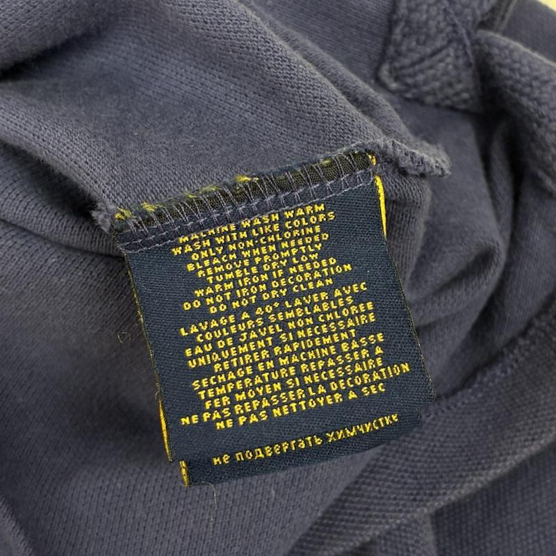 ラルフローレン ラグビー RALPH LAUREN RUGBY ポロシャツ 半袖 00s 鹿の子 ラガー 半袖 ポロシャツ リブライン ナンバリング 刺繍 M ロゴ、文字 X 刺繍 紺 / ネイビー / navy X 白 / ホワイト / white メンズ USED 古着 中古 50146979