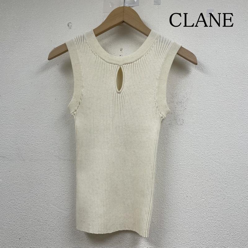 クラネ CLANE タンクトップ タンクトップ 25SS W FACE HOLE KNIT TOPS ダブルフェイス ホール ニット トップス 18106-2182 1 無地 オフホワイト / オフホワイト / レディース USED 古着 中古 50146987