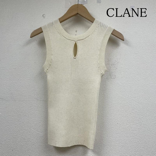 クラネ CLANE タンクトップ タンクトップ 25SS W FACE HOLE KNIT TOPS ダブルフェイス ホール ニット トップス 18106-2182 1 無地 オフホワイト / オフホワイト / レディース USED 古着 中古 50146987