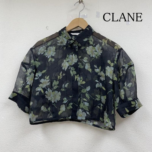 クラネ CLANE シャツ、ブラウス 半袖 半袖 シャツ SHEER FLOWER SHORT SLEEVE SHIRTS フラワー 18122-4222 1 花柄 X 総柄 黒 / ブラック / black X マルチカラー / マルチカラー / multicolor レディース USED 古着 中古 50146991