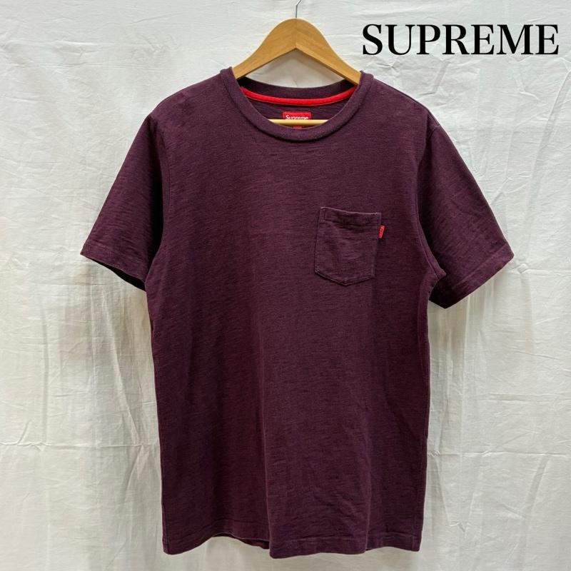 シュプリーム Supreme Tシャツ 半袖 2010AW Pocket Tee ポケット Tシャツ ヘビーウェイト コットン クルーネック M ワンポイント X ロゴ、文字 えんじ / ワインレッド / dark red メンズ USED 古着 中古 50146994