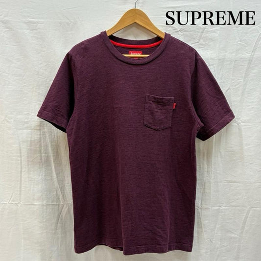 シュプリーム Supreme Tシャツ 半袖 2010AW Pocket Tee ポケット Tシャツ ヘビーウェイト コットン クルーネック M ワンポイント X ロゴ、文字 えんじ / ワインレッド / dark red メンズ USED 古着 中古 50146994