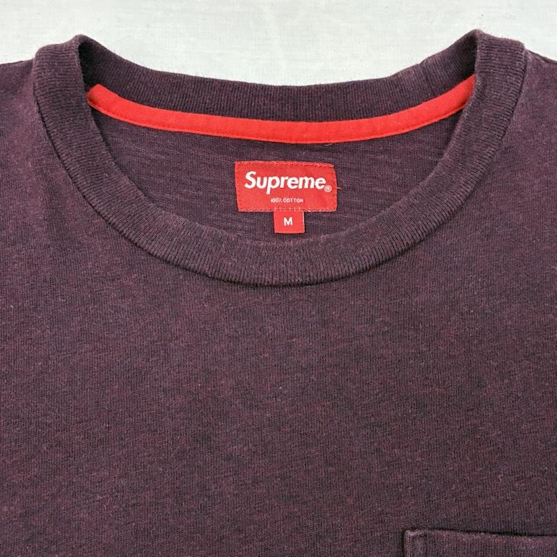 シュプリーム Supreme Tシャツ 半袖 2010AW Pocket Tee ポケット Tシャツ ヘビーウェイト コットン クルーネック M ワンポイント X ロゴ、文字 えんじ / ワインレッド / dark red メンズ USED 古着 中古 50146994
