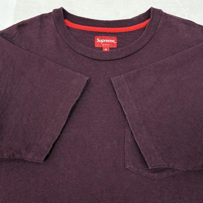 シュプリーム Supreme Tシャツ 半袖 2010AW Pocket Tee ポケット Tシャツ ヘビーウェイト コットン クルーネック M ワンポイント X ロゴ、文字 えんじ / ワインレッド / dark red メンズ USED 古着 中古 50146994