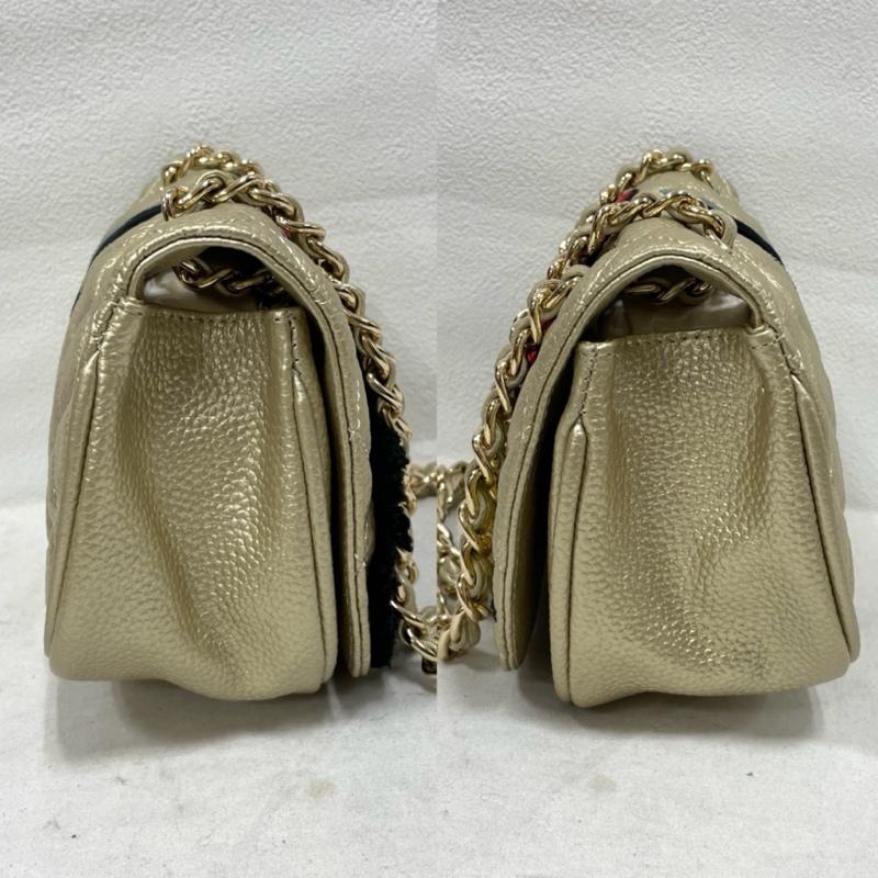 古着 USED ショルダーバッグ ショルダーバッグ MIA BAG ミアバッグ チェーン ショルダー バッグ キルティング ワッペン パッチ レザー - ロゴ、文字 X 刺繍 金 / ゴールド / gold color X マルチカラー / マルチカラー / multicolor レディース USED 古着 中古 50147005