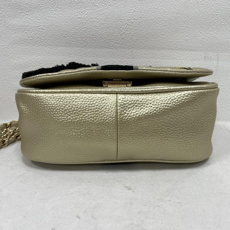 古着 USED ショルダーバッグ ショルダーバッグ MIA BAG ミアバッグ チェーン ショルダー バッグ キルティング ワッペン パッチ レザー - ロゴ、文字 X 刺繍 金 / ゴールド / gold color X マルチカラー / マルチカラー / multicolor レディース USED 古着 中古 50147005