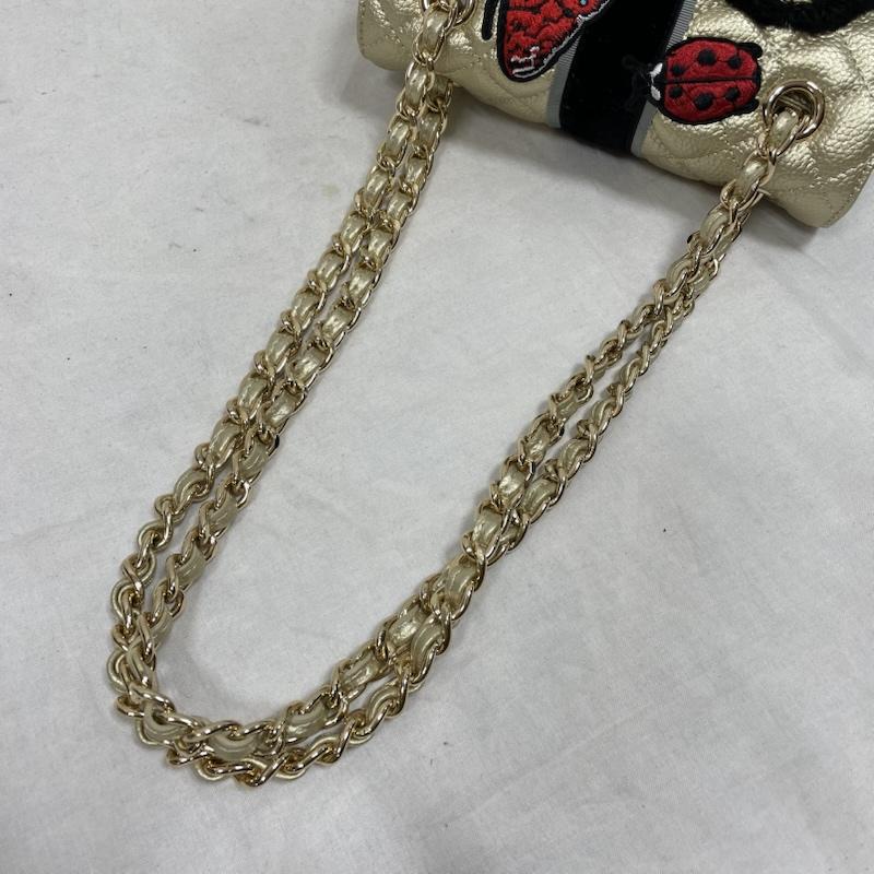 古着 USED ショルダーバッグ ショルダーバッグ MIA BAG ミアバッグ チェーン ショルダー バッグ キルティング ワッペン パッチ レザー - ロゴ、文字 X 刺繍 金 / ゴールド / gold color X マルチカラー / マルチカラー / multicolor レディース USED 古着 中古 50147005