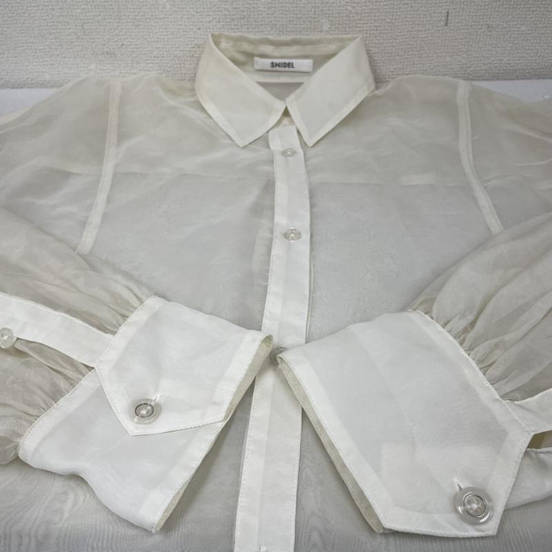 スナイデル SNIDEL シャツ、ブラウス 長袖 SWFB234277 シアー オーバーシャツ 長袖 ブラウス Shirt ロングスリーブ ボタン FREE 無地 オフホワイト / オフホワイト / レディース USED 古着 中古 50147007