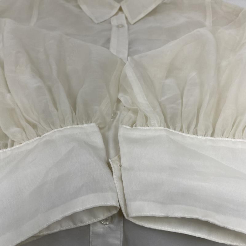 スナイデル SNIDEL シャツ、ブラウス 長袖 SWFB234277 シアー オーバーシャツ 長袖 ブラウス Shirt ロングスリーブ ボタン FREE 無地 オフホワイト / オフホワイト / レディース USED 古着 中古 50147007