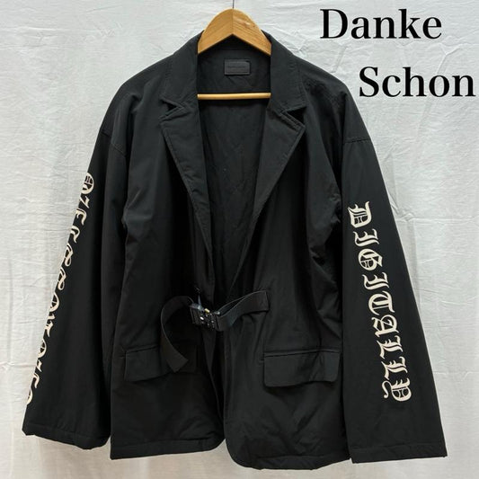 ダンケシェーン DANKE SCHON ジャケット、上着 ジャケット、ブレザー 19A-BSL061-DS コブラ バックル ナイロン テーラード ジャケット 袖ロゴプリント FREE ロゴ、文字 X プリント 黒 / ブラック / black メンズ USED 古着 中古 50147008