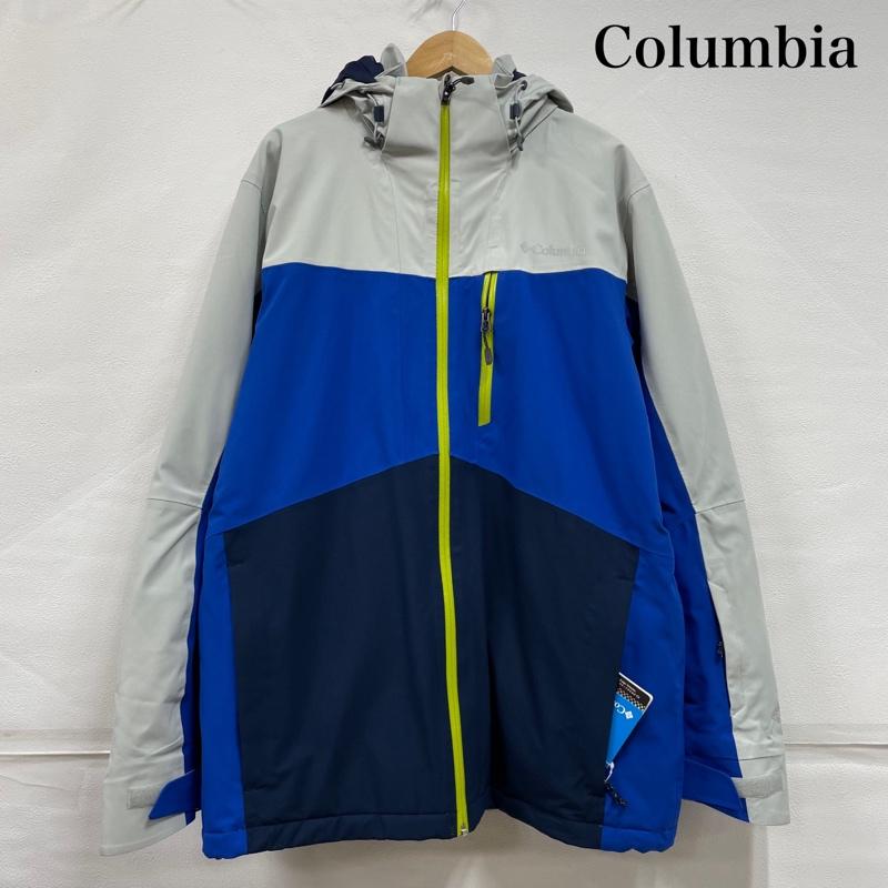 コロンビア Columbia ジャケット、上着 ジャンパー、ブルゾン マウンテンパーカーフルジップ ブルゾン OMNI-TECH オムニテック XL ワンポイント X ロゴ、文字 X プリント 灰 / グレー / gray X 青 / ブルー / blue X 紺 / ネイビー / navy X 黄緑 / イエローグリーン / メンズ USED 古着 中古 50147018